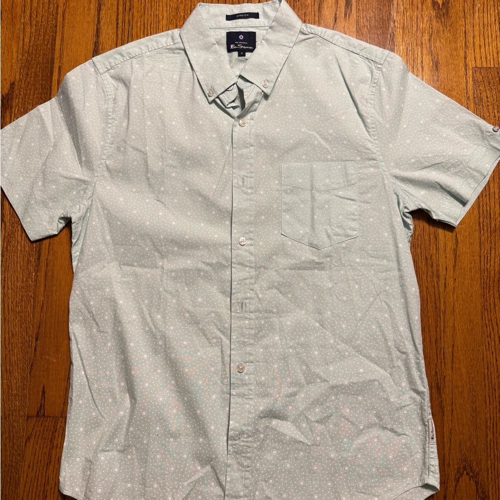 Ben Sherman Light Green Patterned Button-Down Shi… - image 1
